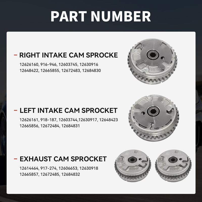 KARPAL Intake and Exhaust Variable Valve Timing VVT Sprocket Compatible with Buick Chevy GMC - Image 3
